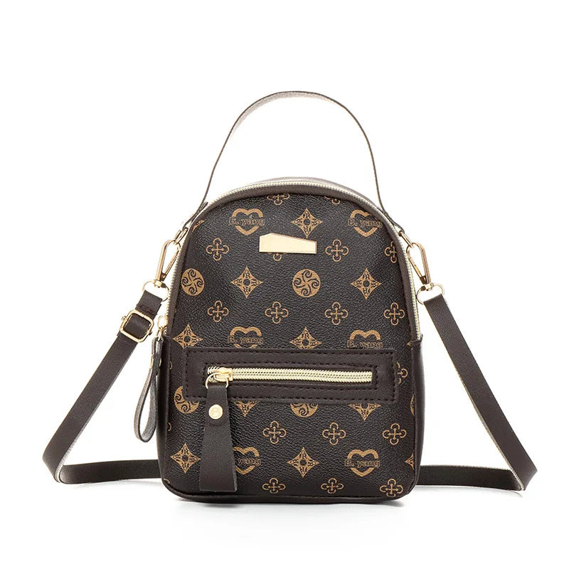Mini PU Leather Fashion Backpack Purse for Women