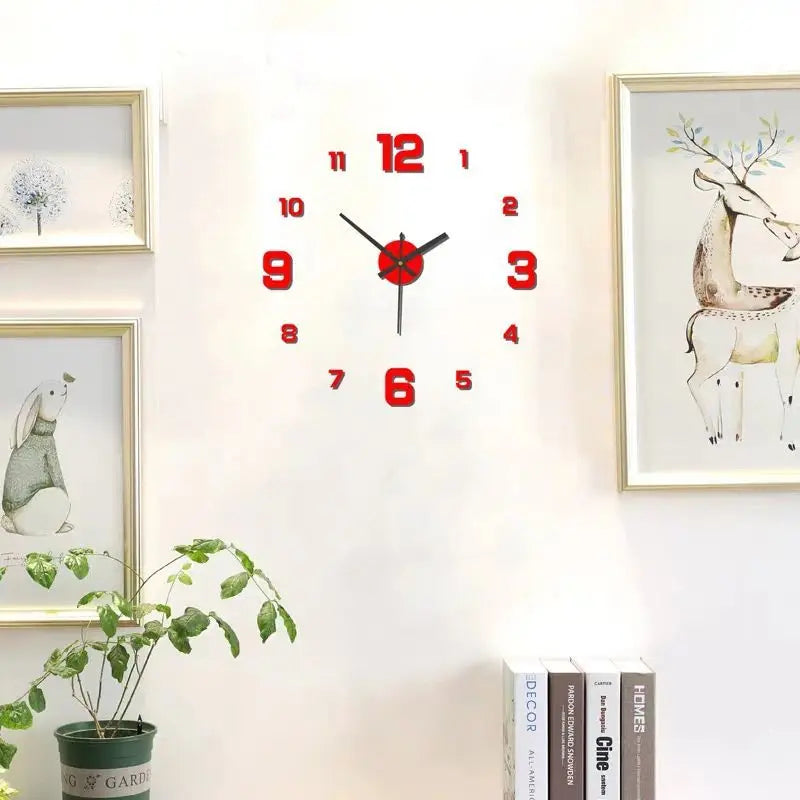 DIY Frameless Silent Acrylic Wall Clock for Living Room