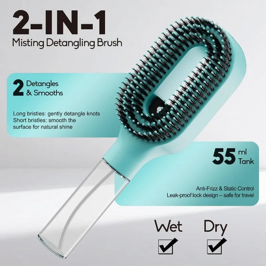 Refillable Spray Hair Detangling Comb for All Hair Types
