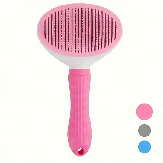 Self-Cleaning Pet Grooming Slicker Brush for Cats &amp; Dogs