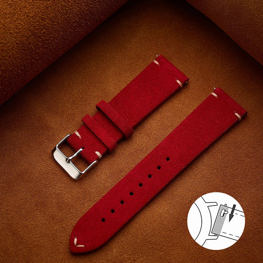 Quick Release Suede Leather Watch Band for Traditional Watches