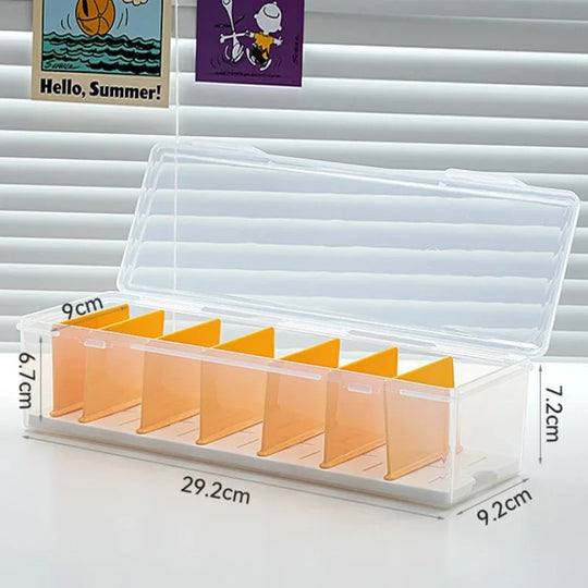 Clear Trading Card Storage Box with Adjustable Dividers