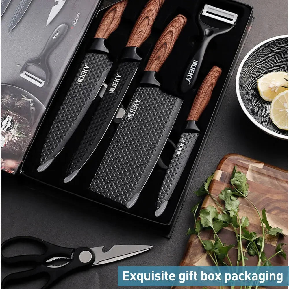 6-Piece Stainless Steel Kitchen Knife &amp; Tool Set