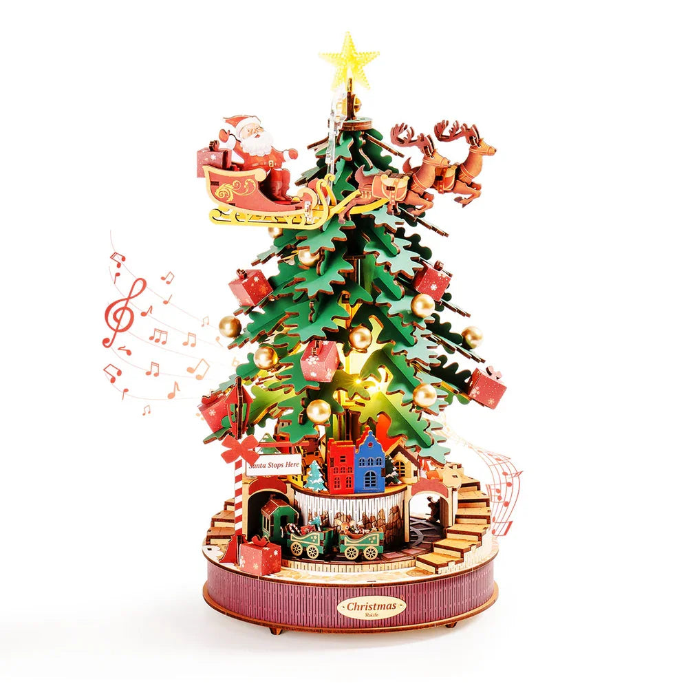 Rolife Christmas Melody Tree 3D Wooden Music Box