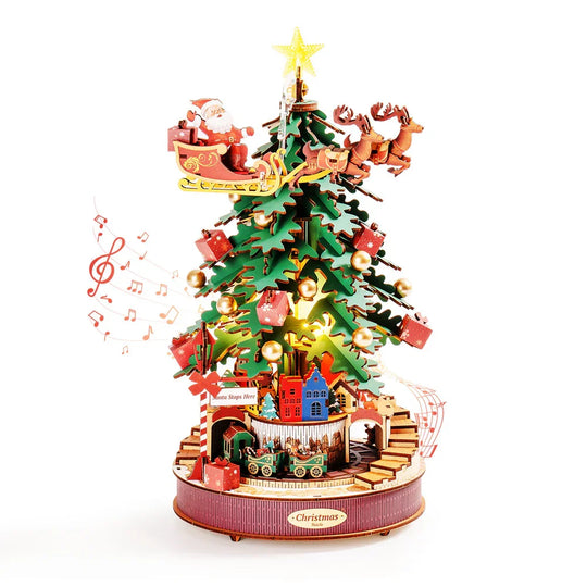Rolife Christmas Melody Tree 3D Wooden Music Box