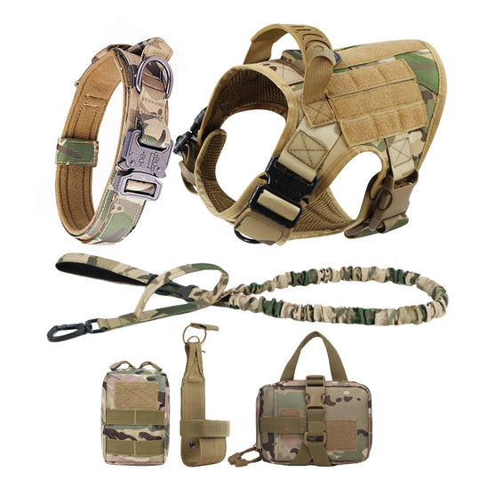 Large Dog Tactical Harness - Collar &amp; Leash Set