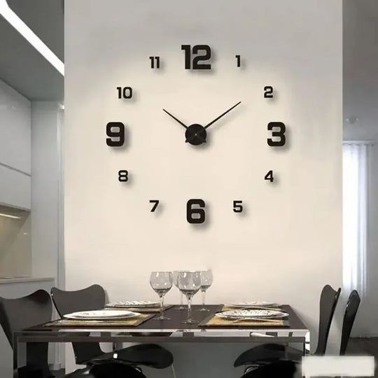 DIY Frameless Silent Acrylic Wall Clock for Living Room
