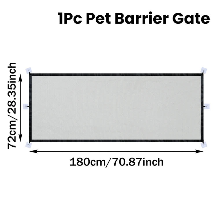 Mesh Pet Safety Gate for Doorways &amp; Stairs with 6 Hooks