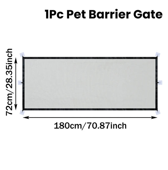 Mesh Pet Safety Gate for Doorways &amp; Stairs with 6 Hooks