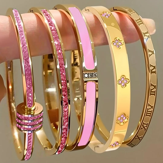 5/1 Roman Numeral Stainless Steel Cuff Braceles for Women