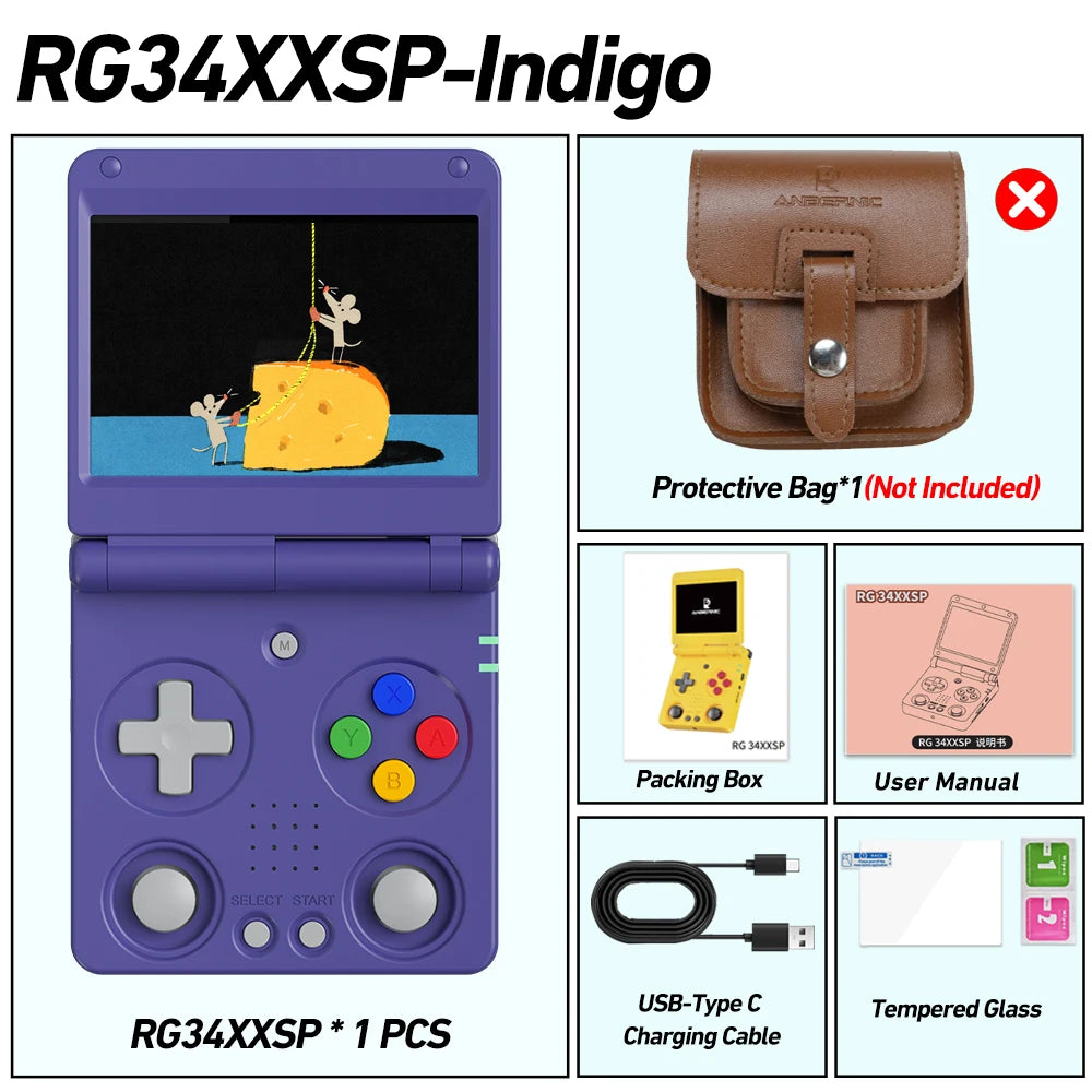 Anbernic RG34XXSP Retro Handheld Game Console 64GB