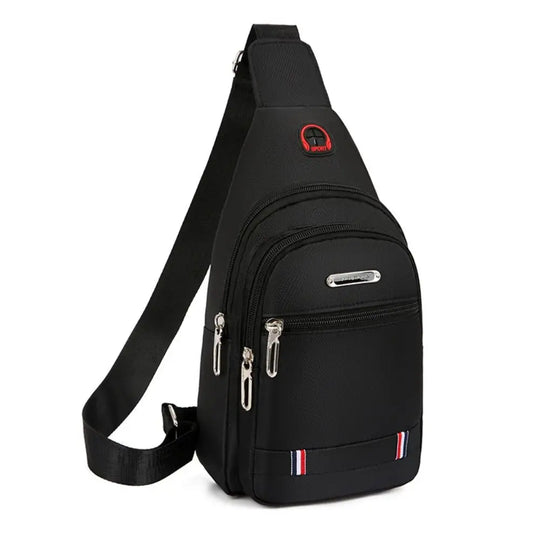 Oxford Crossbody Sling Bag with USB Port &amp; 3 Zip Pockets