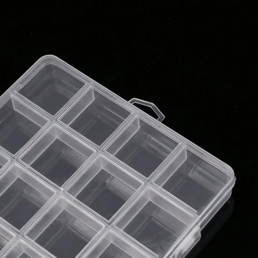 28-Grid Plastic Jewelry Storage Organizer Box with Removable Dividers