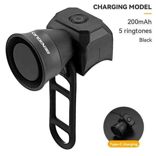 Rechargeable Electric Bike Horn 120dB Waterproof Handlebar Bell