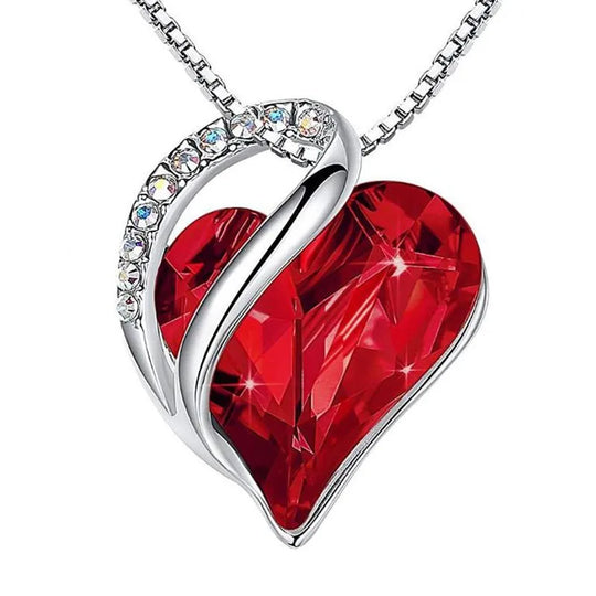 Eternal Rose Heart Necklace Gift Box Set