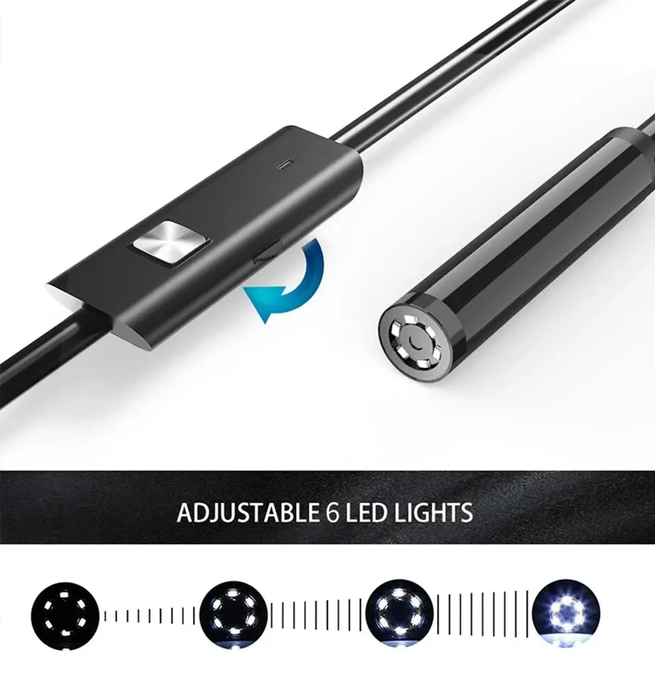 USB-C Endoscope Camera with 6 LED Lights IP67 Waterproof