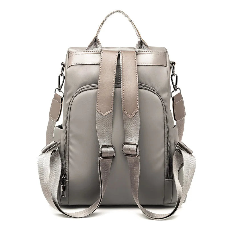 Anti-Theft Nylon Backpack with Convertible Shoulder Strap