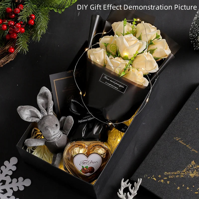 9 Head Soap Rose Flower Bouquet Gift Decoration