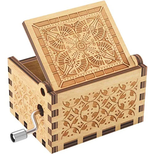 Wooden Hand Crank Music Box – Amazing Grace