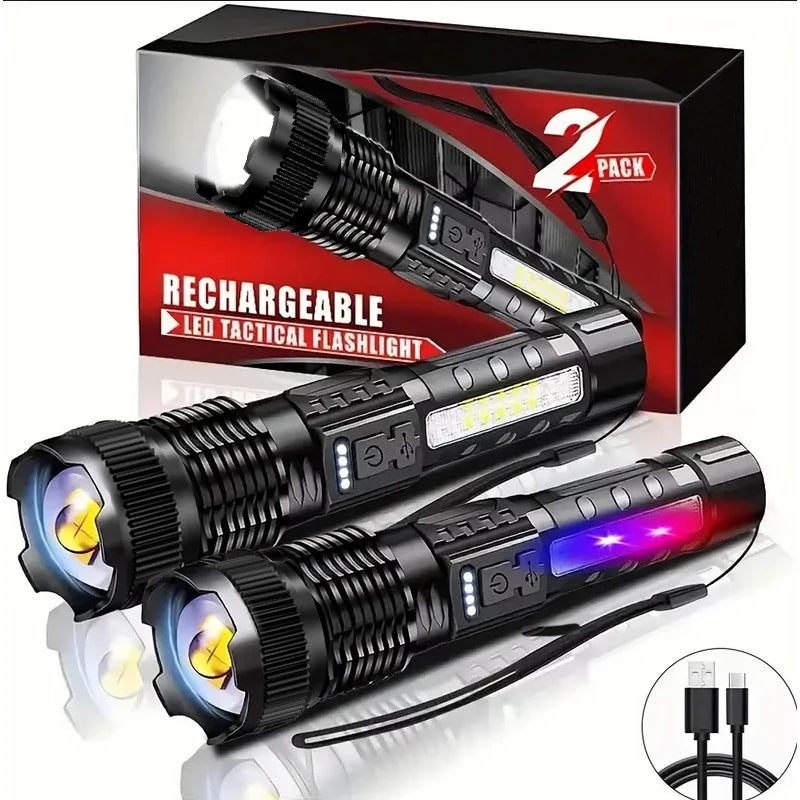 20W Rechargeable LED Tactical Flashlight with Zoom