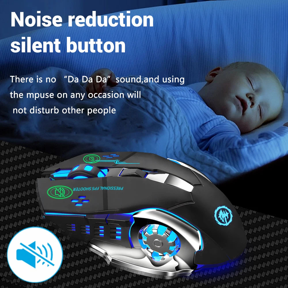 Rechargeable Wireless Bluetooth Gaming Mouse with Silent Clicks