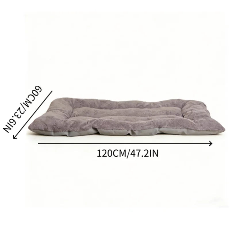 Extra Large Plush Dog Bed Mat for Dogs – Soft Quilted Gray