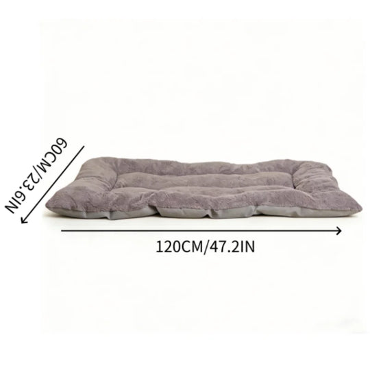 Extra Large Plush Dog Bed Mat for Dogs – Soft Quilted Gray