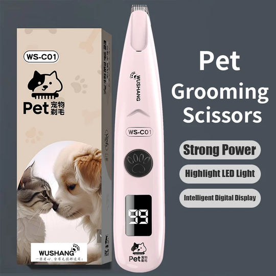 Rechargeable Pet Paw Trimmer with LED Light for Dogs &amp; Cats