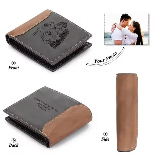 Personalized Engraved PU Leather Bifold Wallet