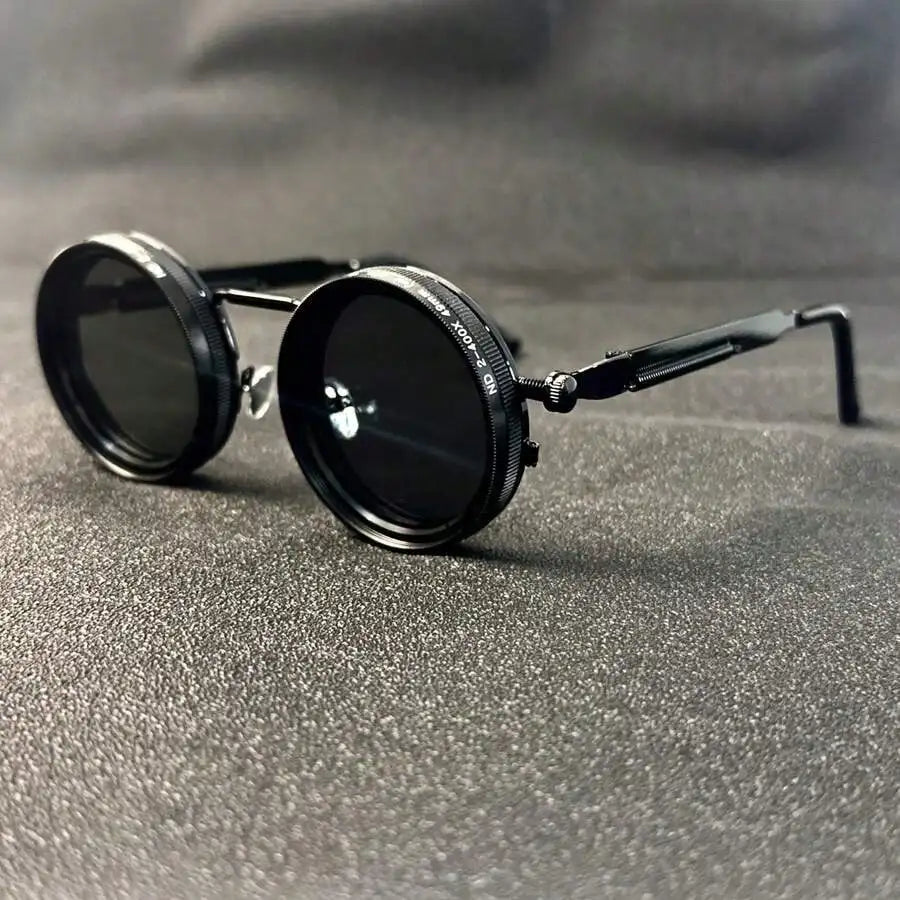 Retro Round Steampunk Polarized UV400 Sunglasses
