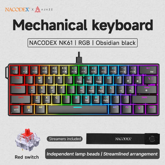 AJAZZ NK61 61-Key Wired RGB Mechanical Keyboard
