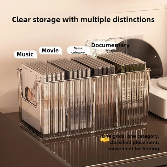 Clear Plastic CD Storage Box Organizer with Handles