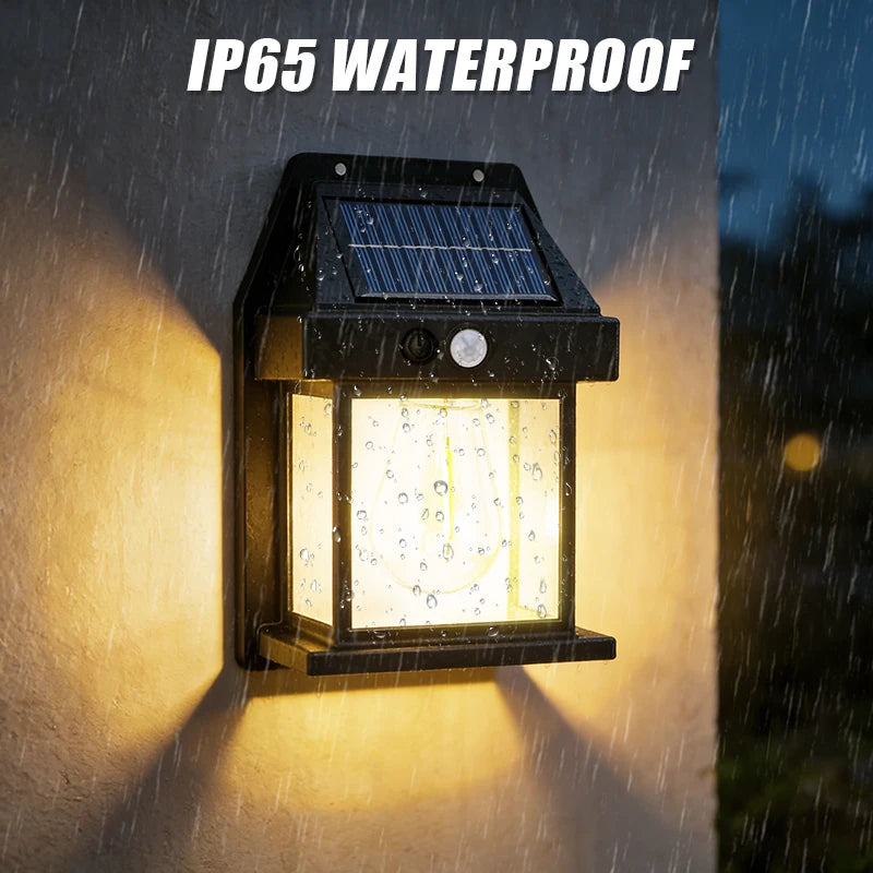 Solar Motion Sensor Wall Light with 3 Lighting Modes – 2 Pack
