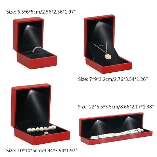 LED Light Jewelry Gift Box for Rings &amp; Necklaces