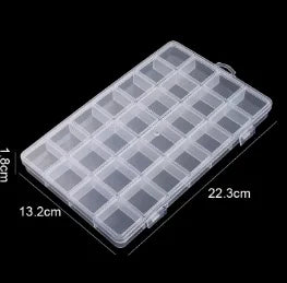 28-Grid Plastic Jewelry Storage Organizer Box with Removable Dividers