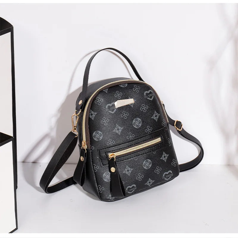 Mini PU Leather Fashion Backpack Purse for Women
