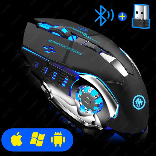 Rechargeable Wireless Bluetooth Gaming Mouse with Silent Clicks
