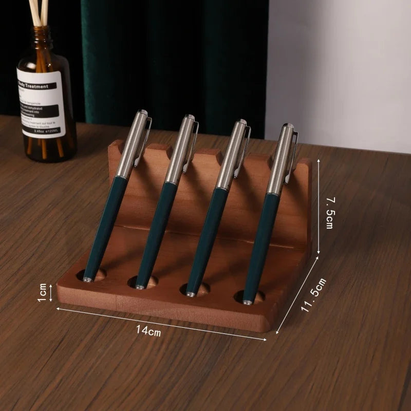 Walnut Wood Desk Organizer Pen Holder &amp; Phone Stand