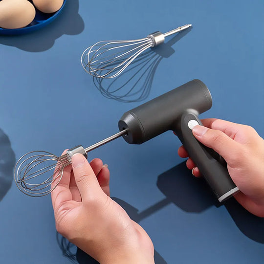 Rechargeable 3-Speed Electric Hand Mixer with 2 Whisks