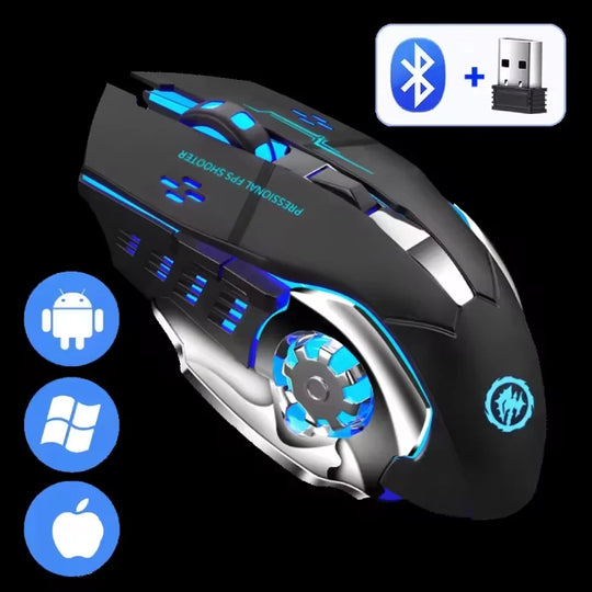 Rechargeable Wireless Bluetooth Gaming Mouse with Silent Clicks