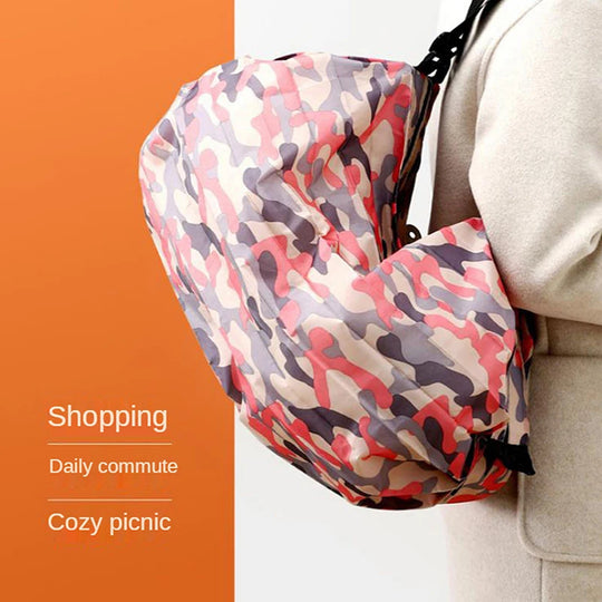 Foldable Nylon Reusable Shopping Bag with Adjustable Handle
