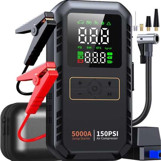 4-in-1 Car Jump Starter with 150 PSI Air Compressor