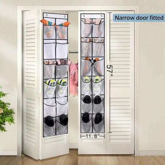 12 Pocket Over the Door Mesh Shoe Organizer with Hooks