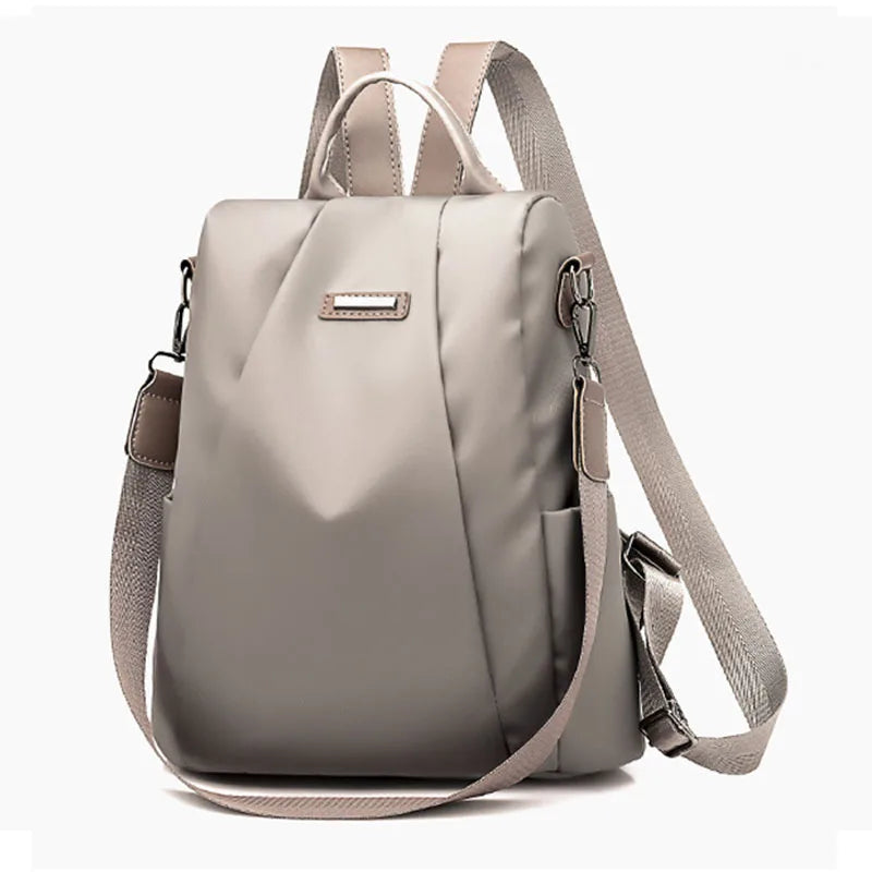 Anti-Theft Nylon Backpack with Convertible Shoulder Strap
