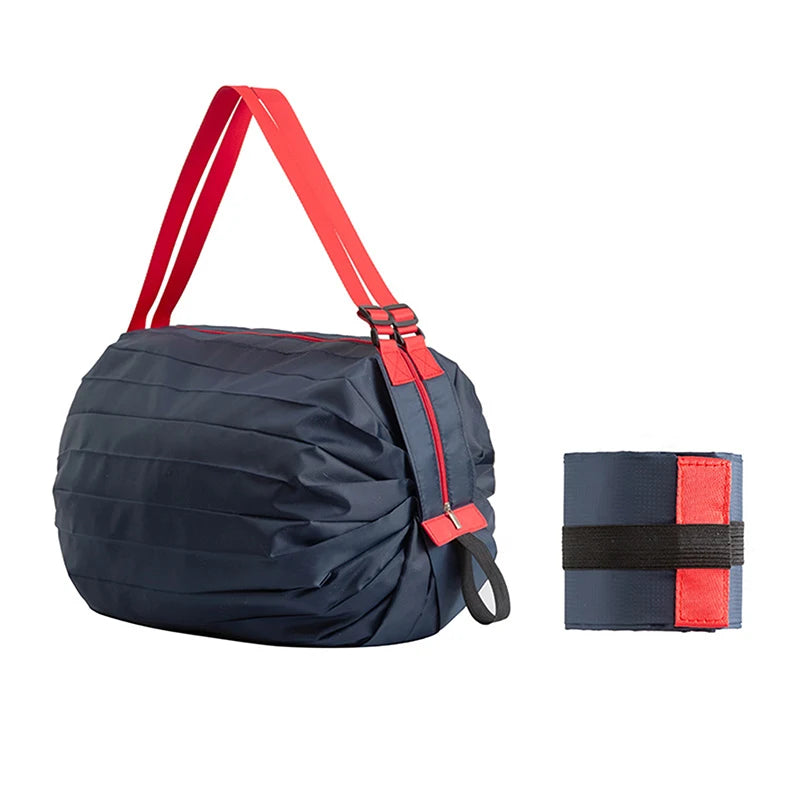 Foldable Nylon Reusable Shopping Bag with Adjustable Handle