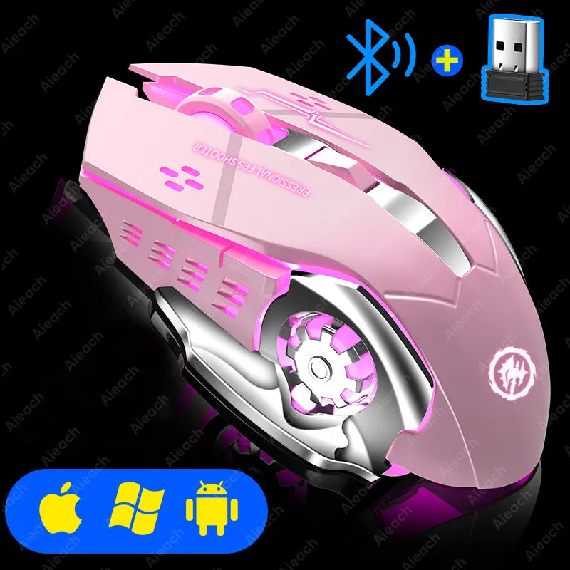 Rechargeable Wireless Bluetooth Gaming Mouse with Silent Clicks