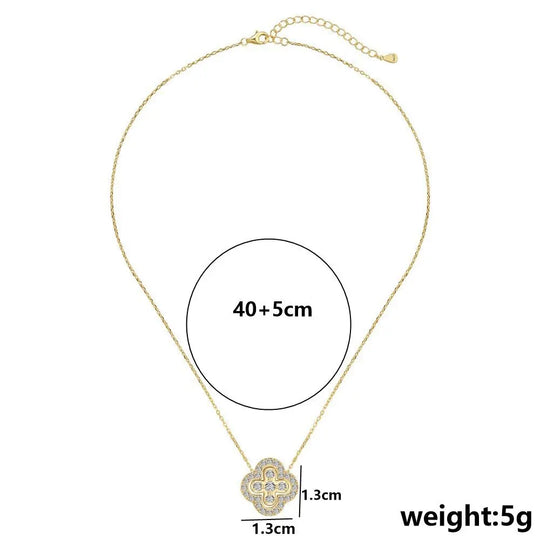 Lucky Clover Flower Pendant Necklace for Women