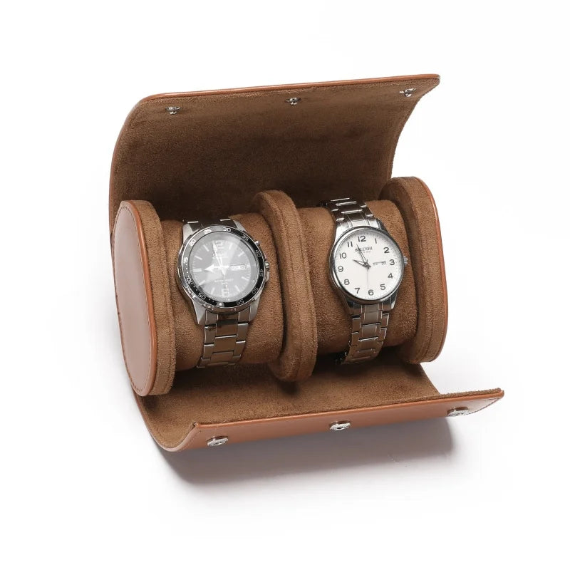 Leather Watch Roll Travel Storage Case