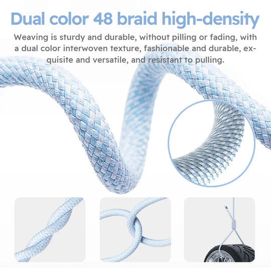 3-Pack 60W Braided USB-C to USB-C Cables