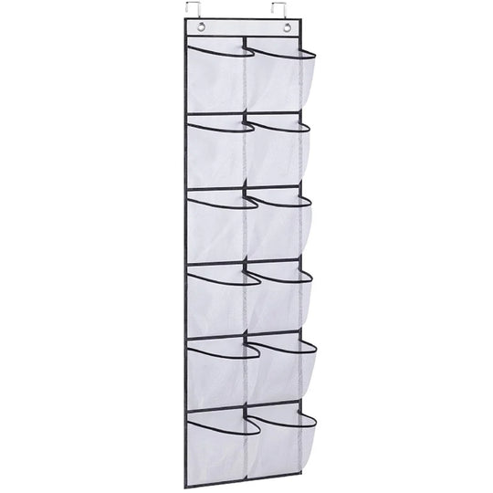 12 Pocket Over the Door Mesh Shoe Organizer with Hooks